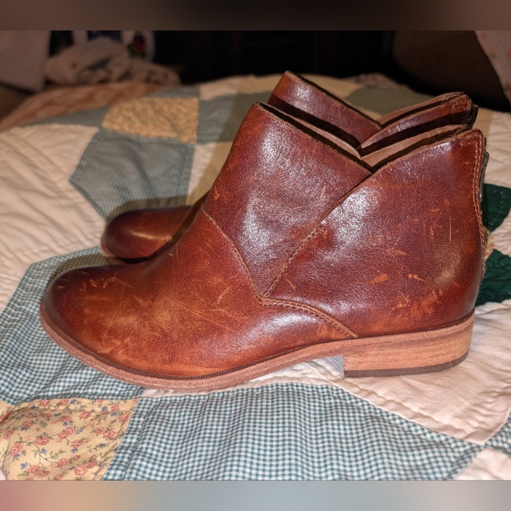 Kork-Ease Ryder Ankle Booties Womens 7 M Brown Leather Boho-chic Artsy Boots